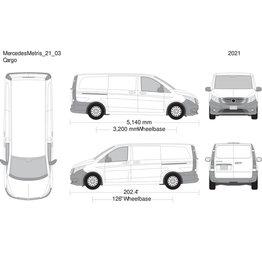 2021 Mercedes Metris V03 Vehicle Wrap Template