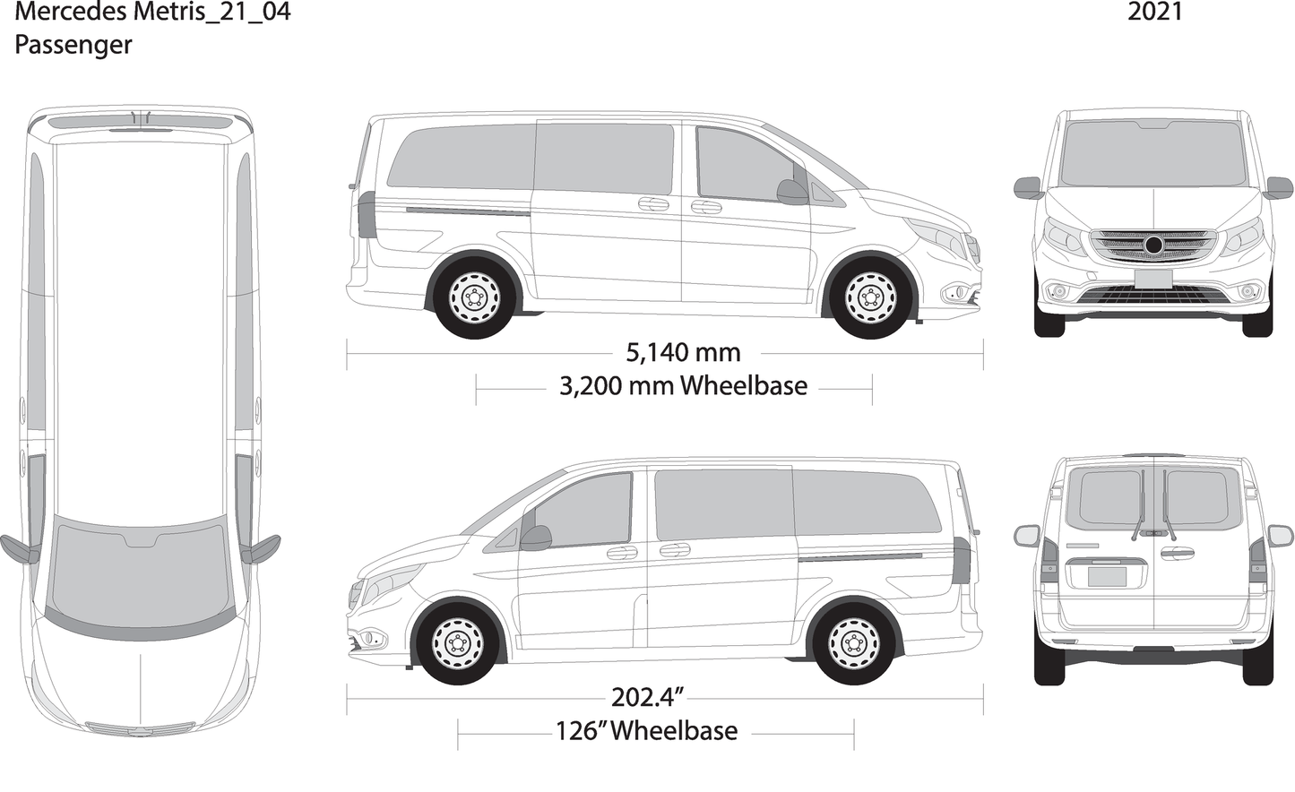 2021 Mercedes Metris V04 Vehicle Wrap Template