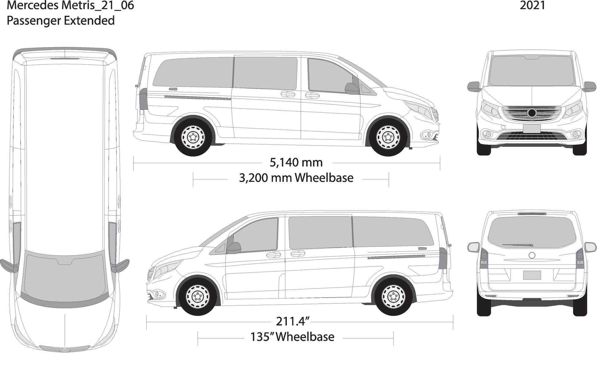 2021 Mercedes Metris V06 Vehicle Wrap Template