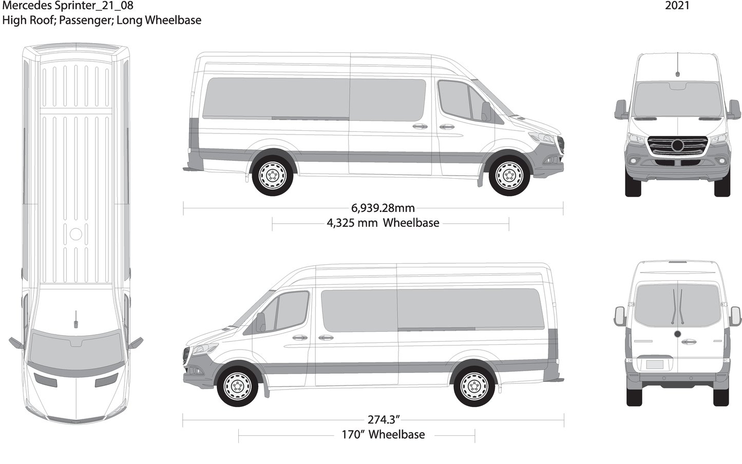 2021 Mercedes Sprinter V08 Vehicle Wrap Template