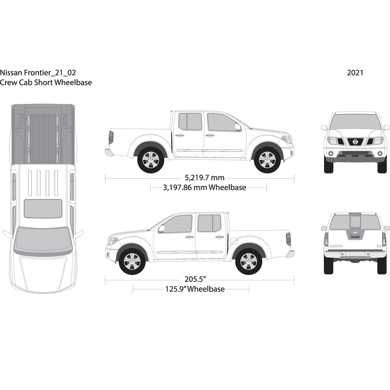 2021 Nissan Frontier Front V02 Vehicle Wrap Template