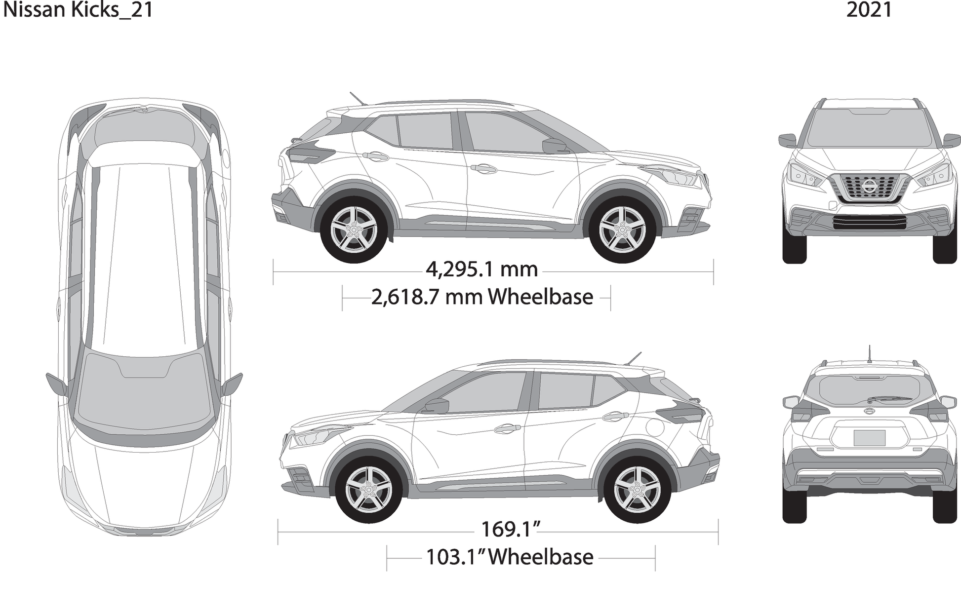 2021 Nissan Kicks V21 Vehicle Wrap Template