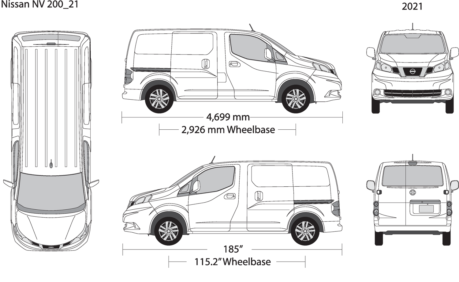 2021 Nissan Nv 200 V01 Vehicle Wrap Template