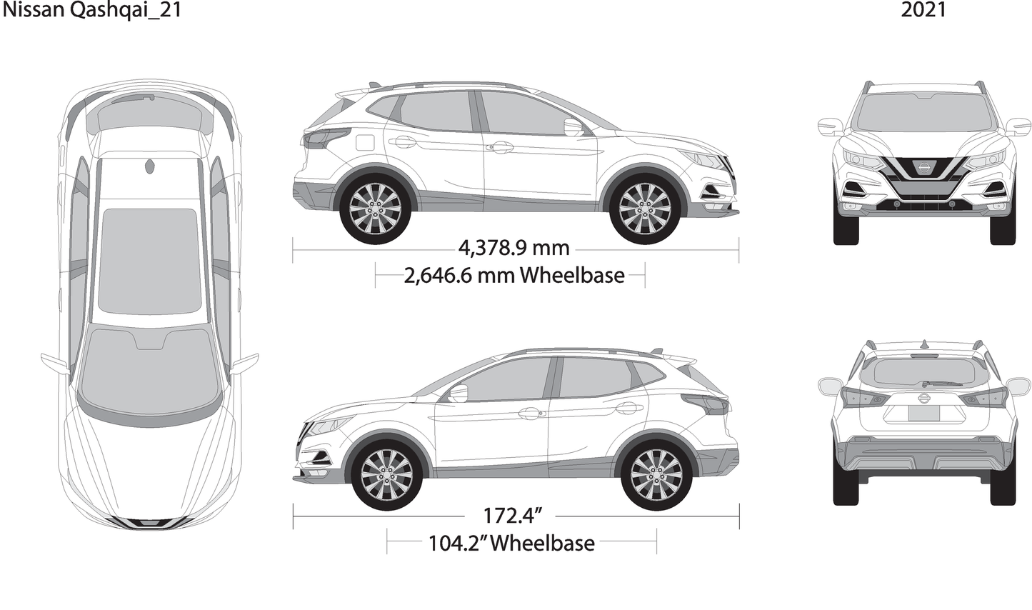 2021 Nissan Qashqai V21 Vehicle Wrap Template