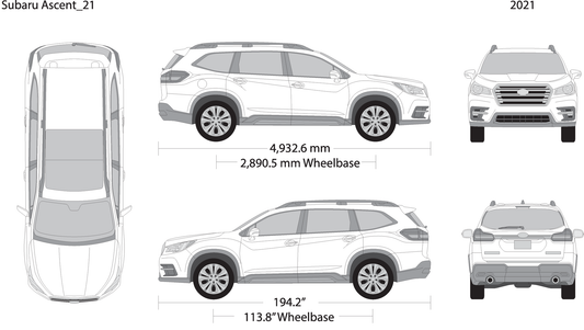 2021 Subaru Ascent V21 Vehicle Wrap Template