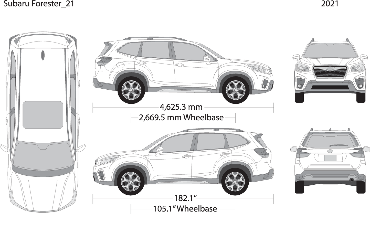 2021 Subaru Forester V21 Vehicle Wrap Template