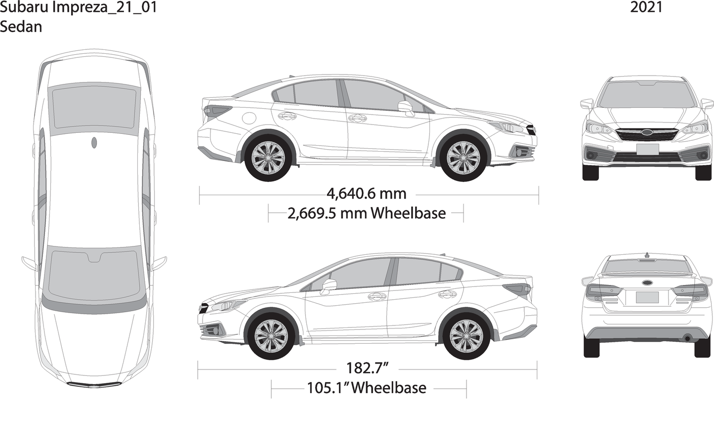 2021 Subaru Impreza V01 Vehicle Wrap Template