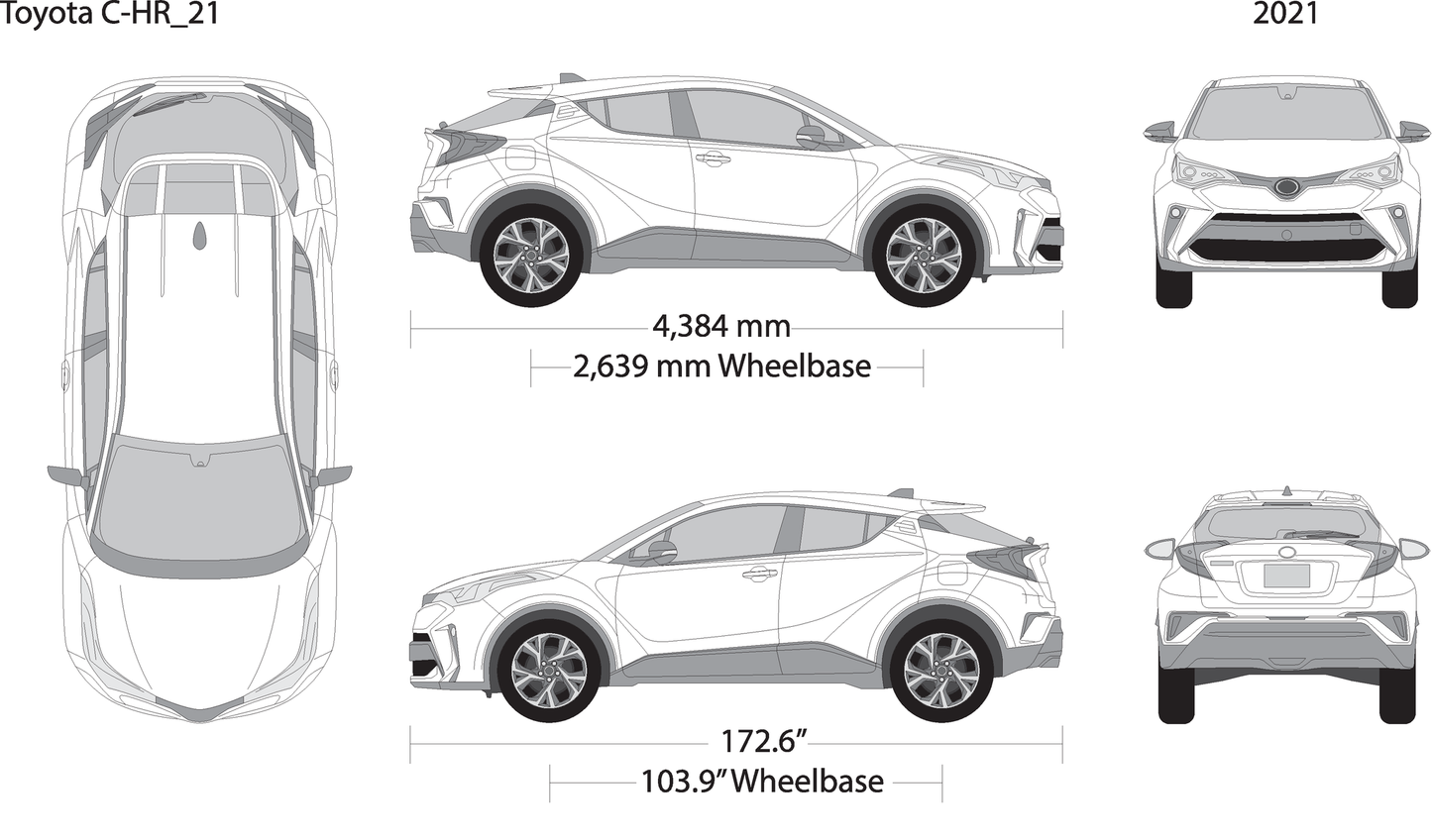 2021 Toyota C Hr V21 Vehicle Wrap Template