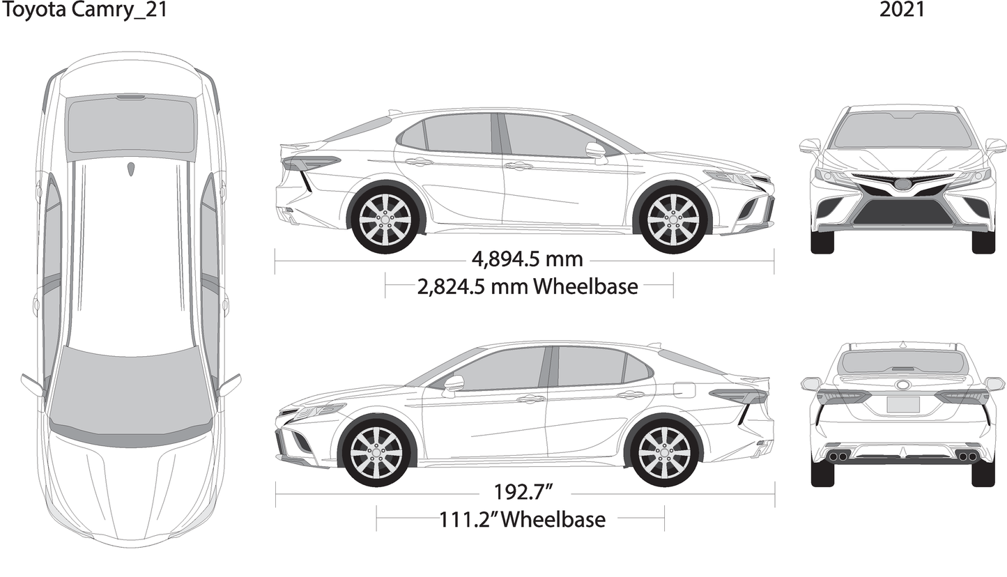 2021 Toyota Camry V21 Vehicle Wrap Template