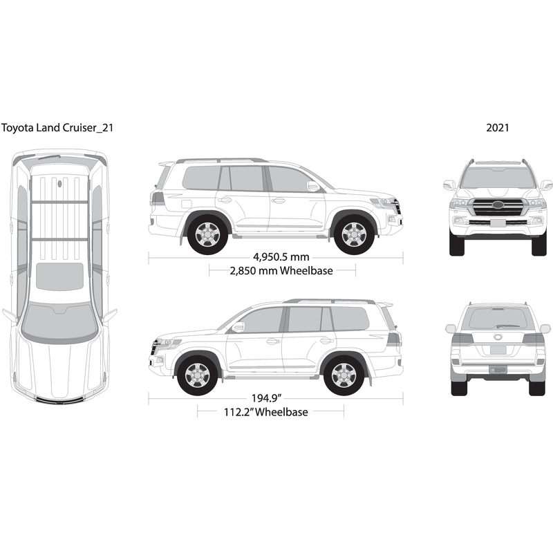 2021 Toyota Land Cruiser V21 Vehicle Wrap Template