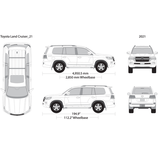 2021 Toyota Land Cruiser V21 Vehicle Wrap Template