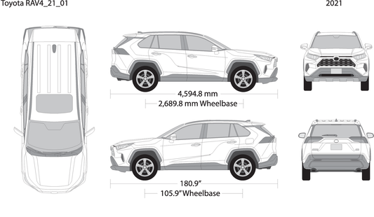 2021 Toyota Rav4 V21 Vehicle Wrap Template