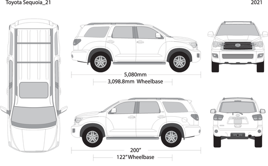 2021 Toyota Sequoia V21 Vehicle Wrap Template