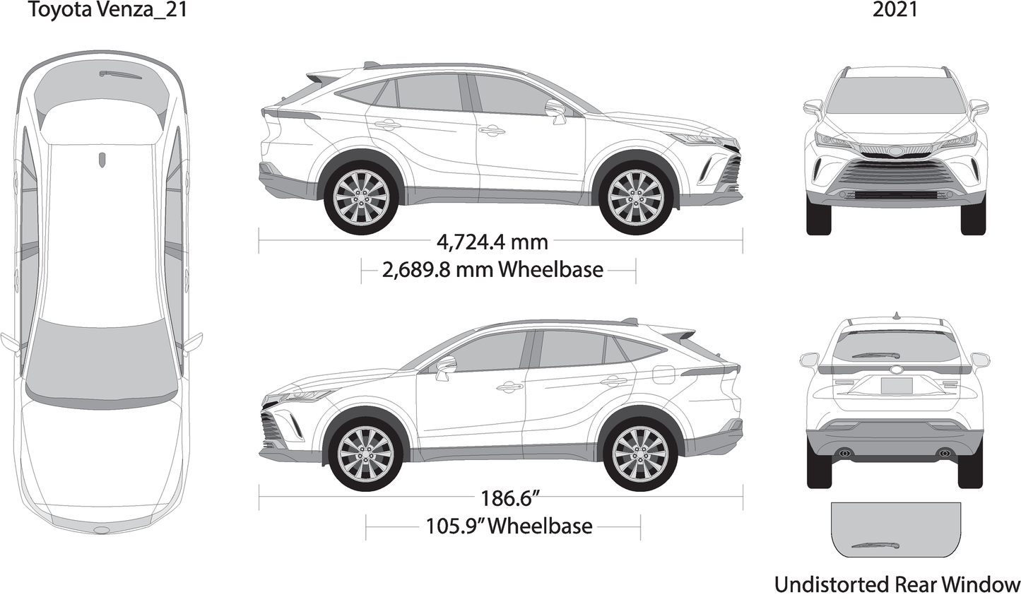 2021 Toyota Venza V21 Vehicle Wrap Template