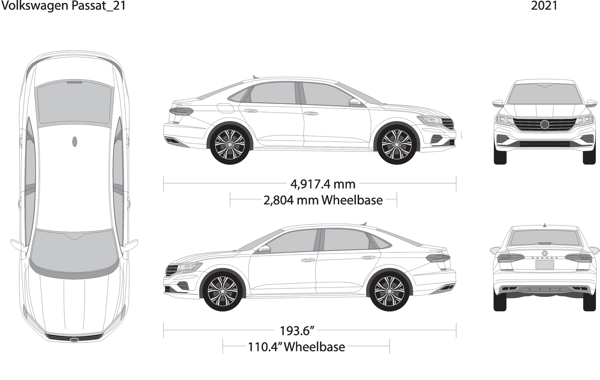 Free 2021 Volkswagen Passat Vector Wrap Template | ANJ Graphics