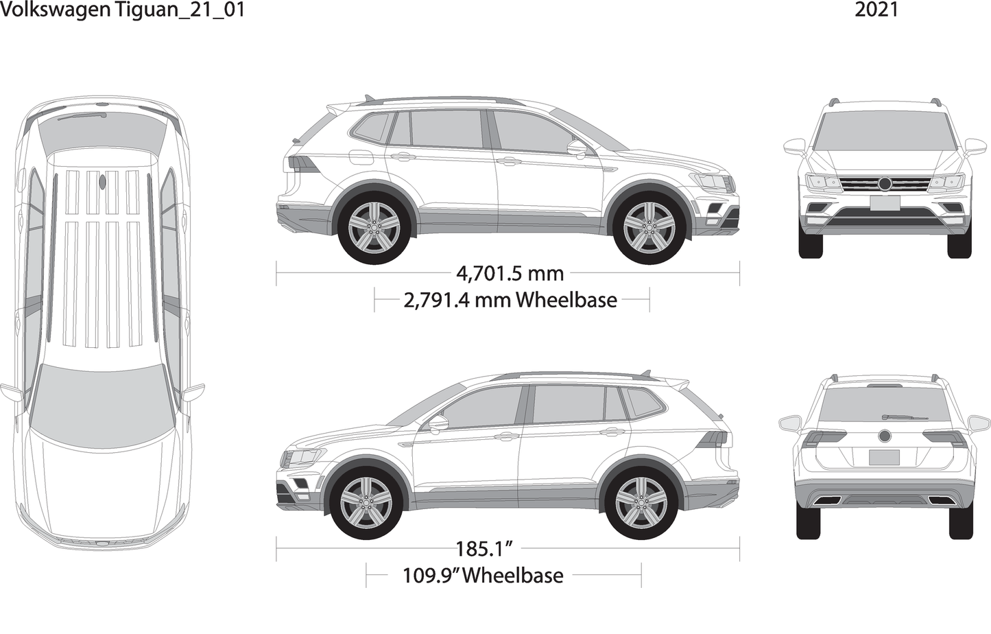 2021 Volkswagen Tiguan V21 Vehicle Wrap Template