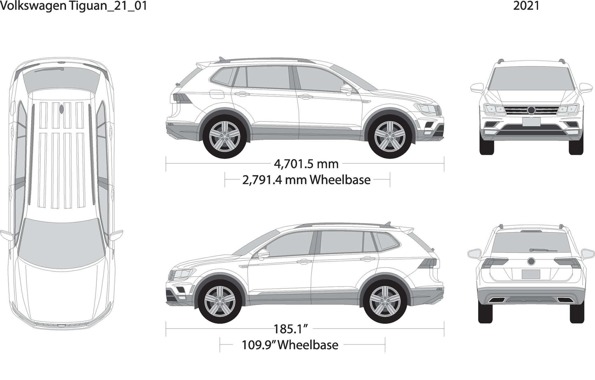 2021 Volkswagen Tiguan V21 Vehicle Wrap Template