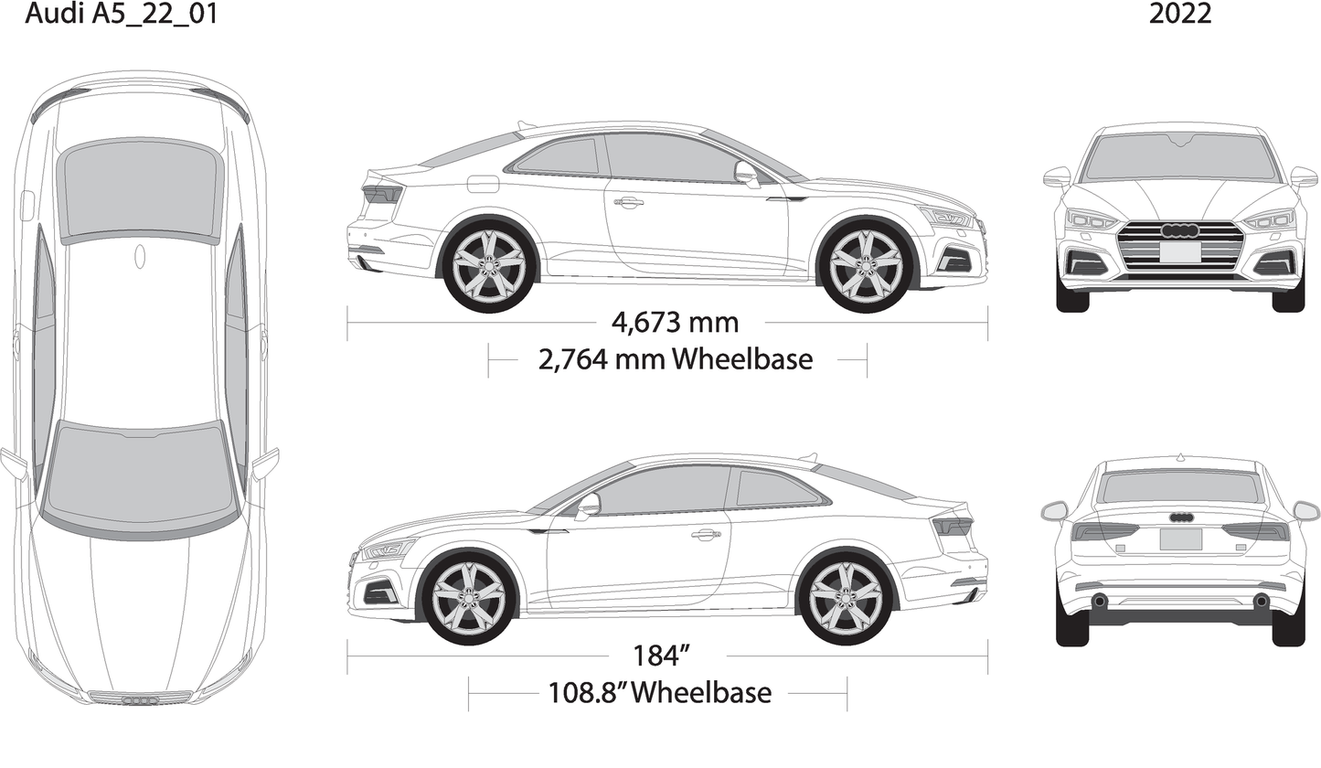2022 Audi A5 V01 Vehicle Wrap Template