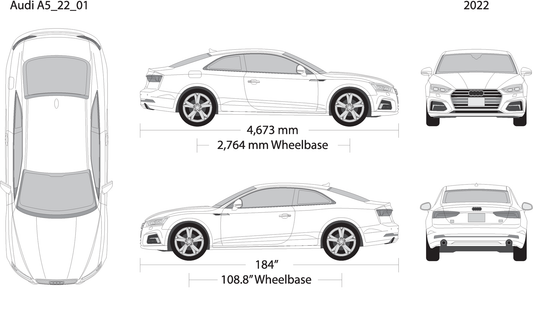 2022 Audi A5 V01 Vehicle Wrap Template