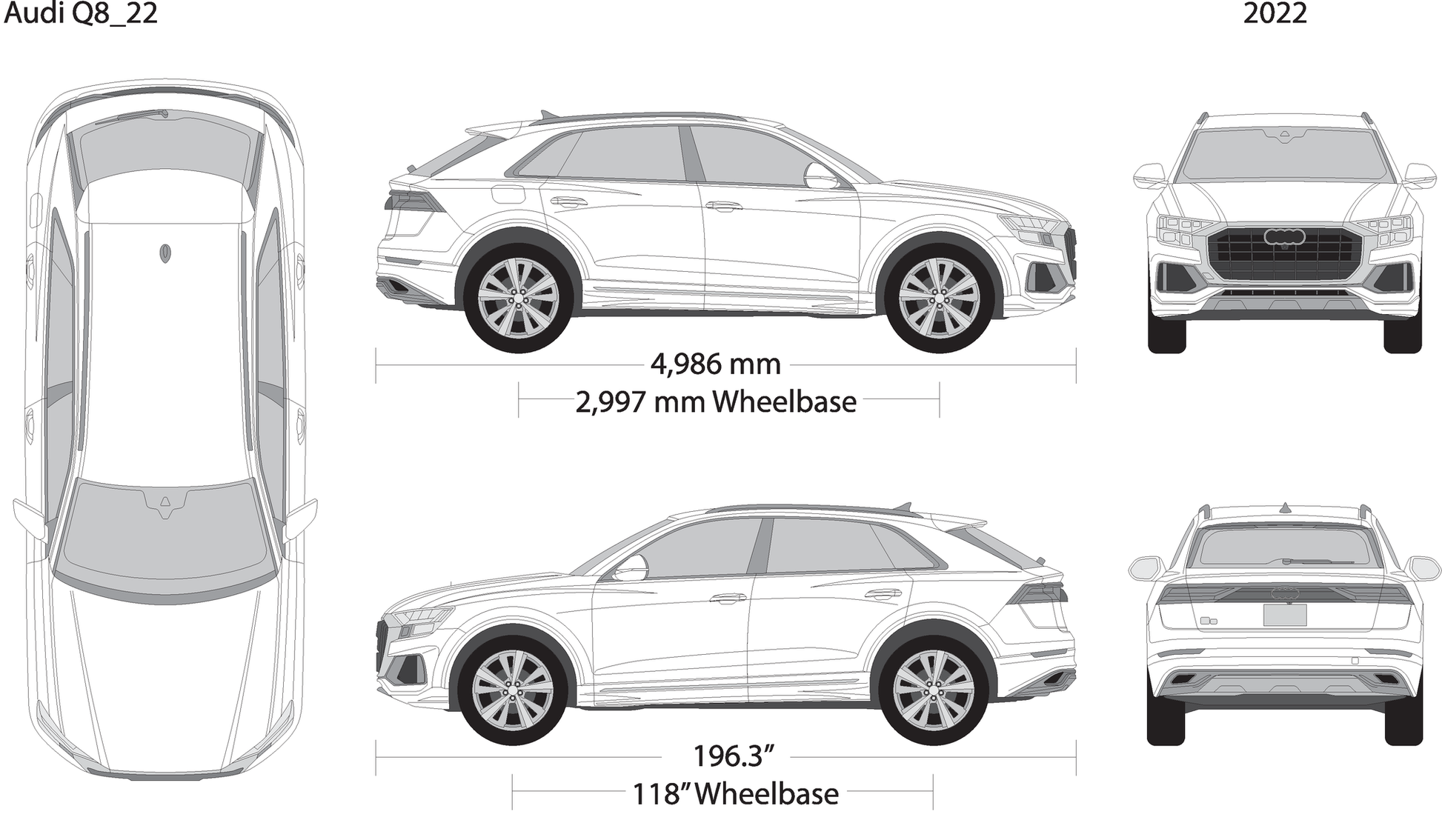 2022 Audi Q8 V22 Vehicle Wrap Template