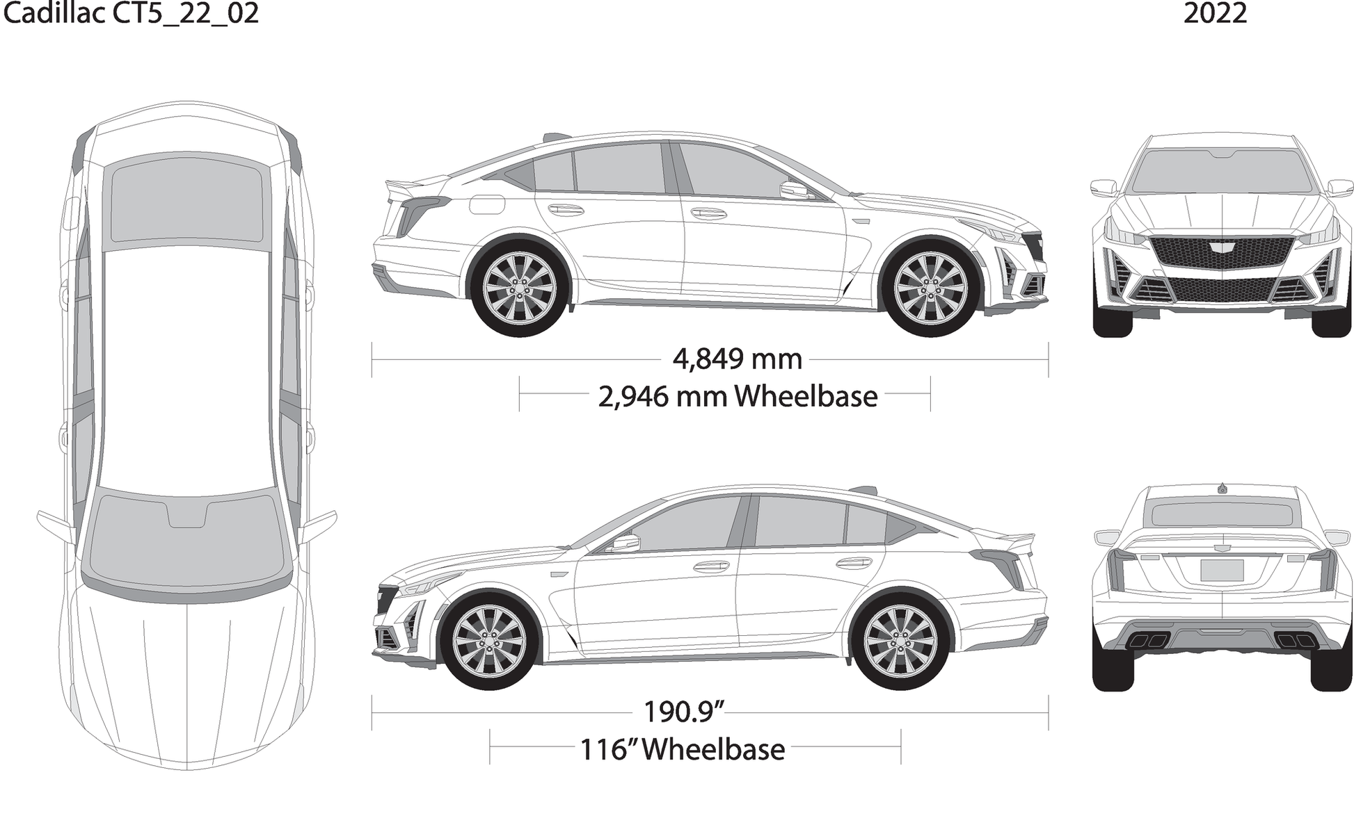 2022 Cadillac Ct5 V02 Vehicle Wrap Template