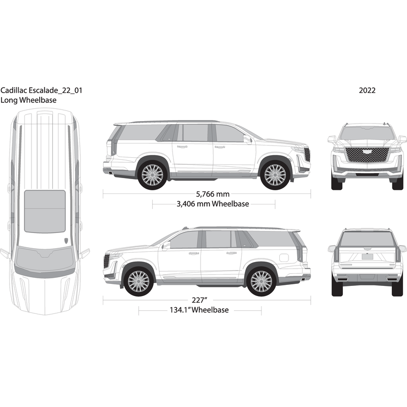2022 Cadillac Escalade V01 Vehicle Wrap Template