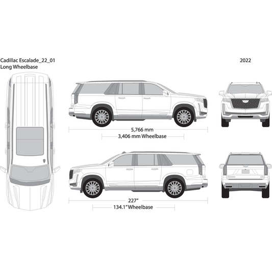 2022 Cadillac Escalade V01 Vehicle Wrap Template