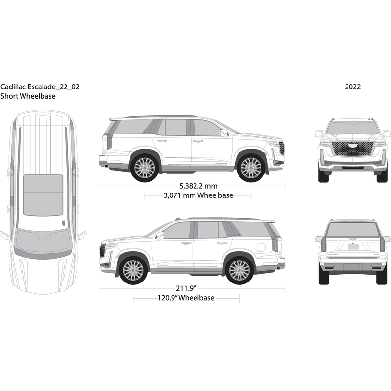 2022 Cadillac Escalade V02 Vehicle Wrap Template
