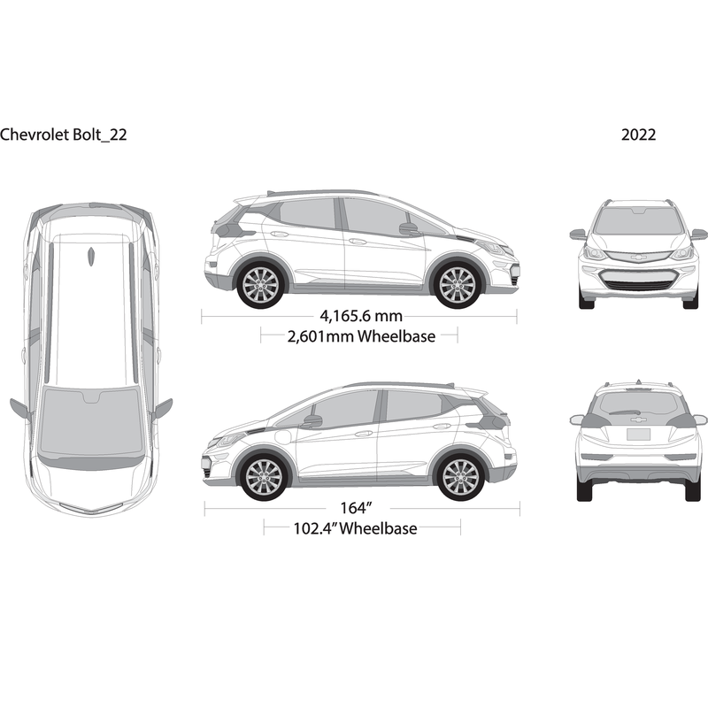 2022 Chevy Bolt V22 Vehicle Wrap Template