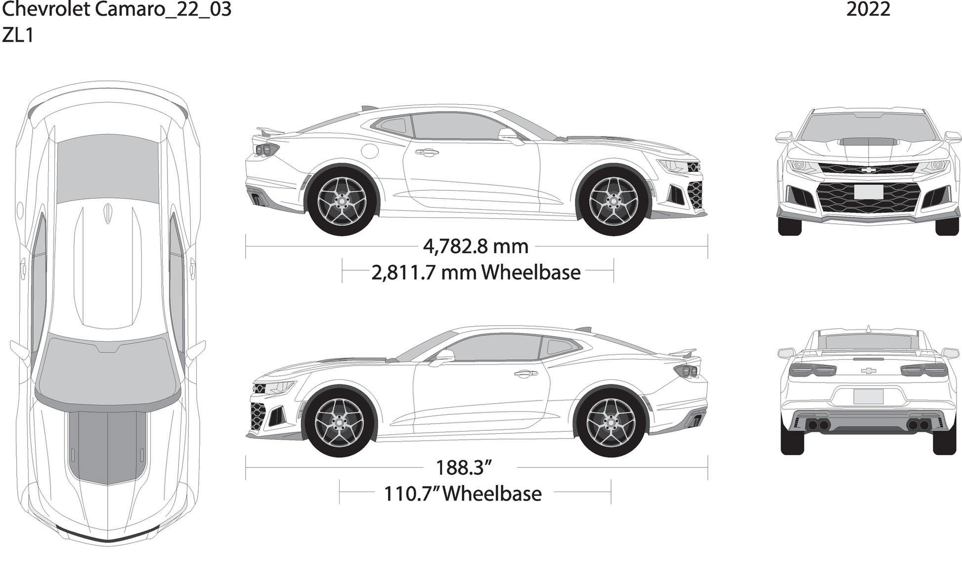 2022 Chevy Camaro V03 Vehicle Wrap Template