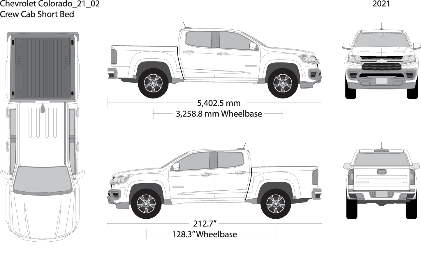 2022 Chevy Colorado V02 Vehicle Wrap Template