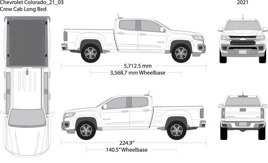 2022 Chevy Colorado V03 Vehicle Wrap Template
