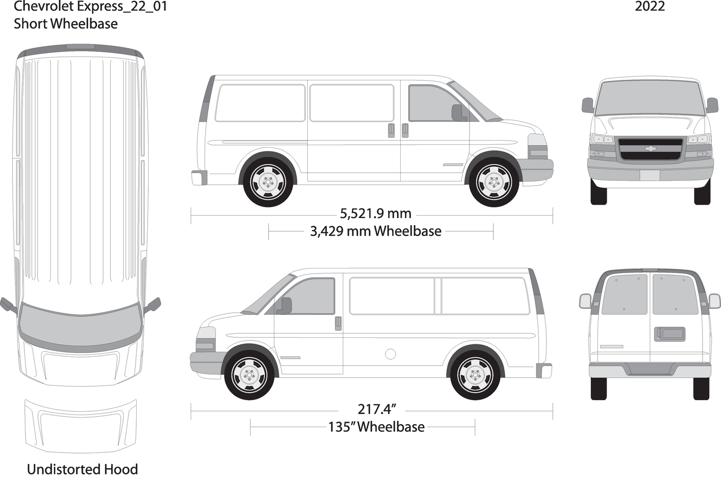 2022 Chevy Express V01 Vehicle Wrap Template