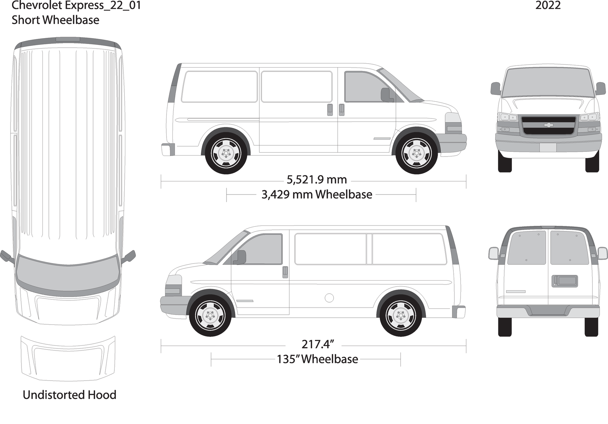 2022 Chevy Express V01 Vehicle Wrap Template