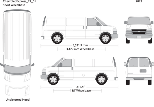 2022 Chevy Express V01 Vehicle Wrap Template