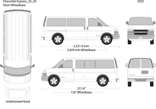 2022 Chevy Express V02 Vehicle Wrap Template