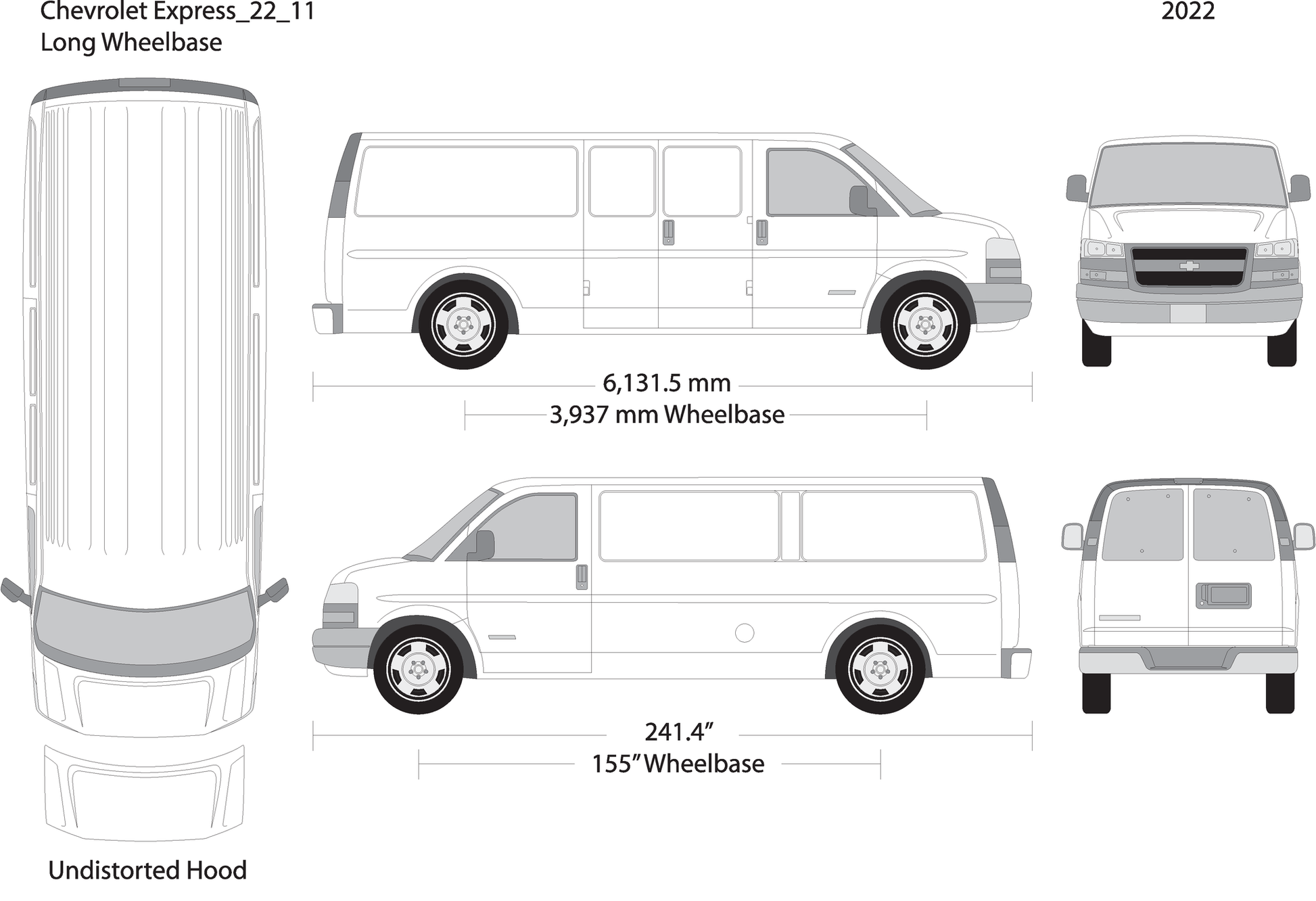 2022 Chevy Express V11 Vehicle Wrap Template