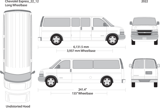2022 Chevy Express V12 Vehicle Wrap Template