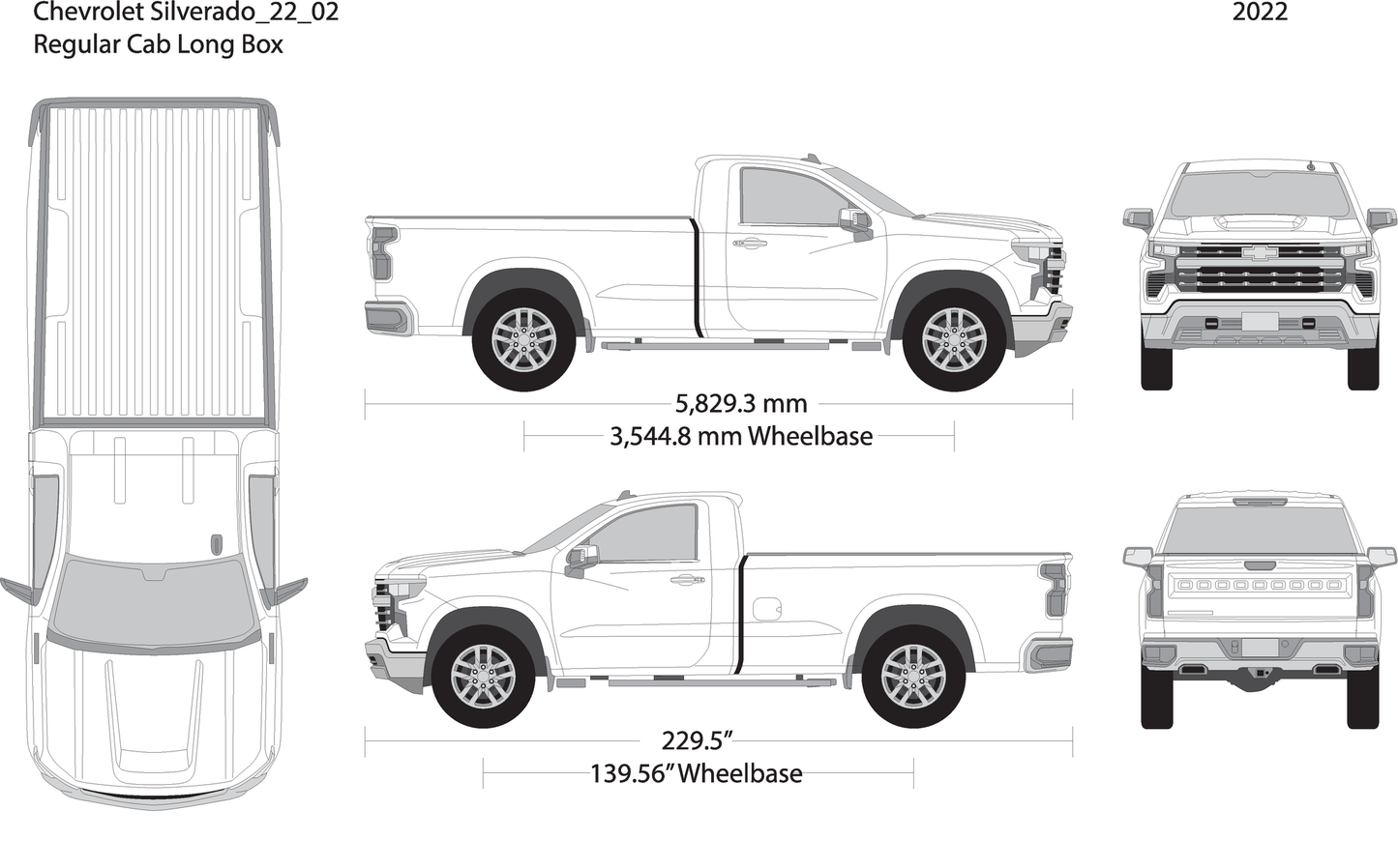 2022 Chevy Silverado 1500 V02 Vehicle Wrap Template