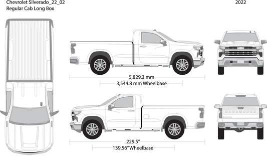 2022 Chevy Silverado 1500 V02 Vehicle Wrap Template