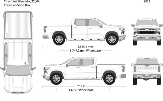2022 Chevy Silverado 1500 V04 Vehicle Wrap Template
