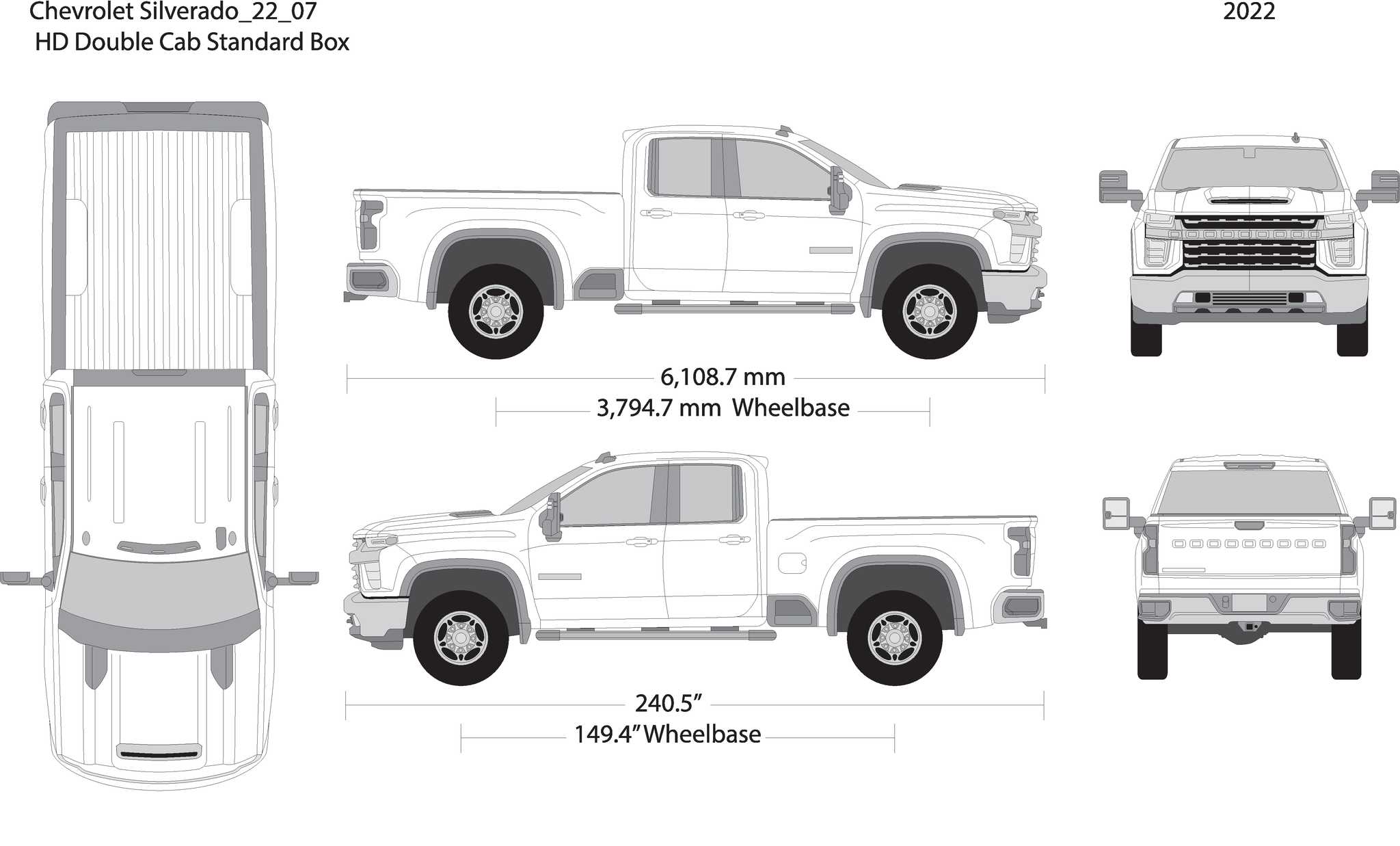Free 2022 Chevy Silverado Vector Template | ANJ Graphics