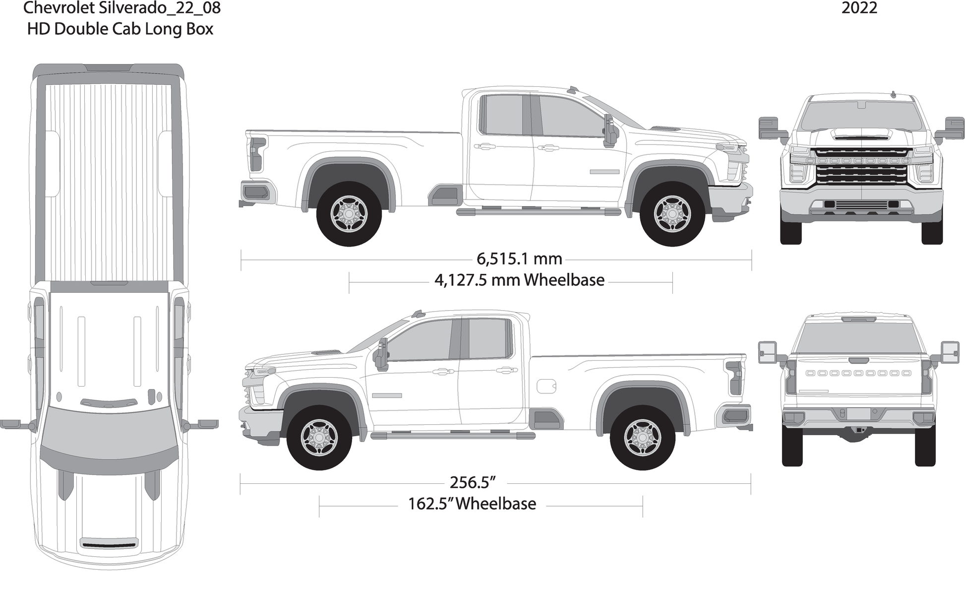 2022 Chevy Silverado 2500 3500 Hd V08 Vehicle Wrap Template