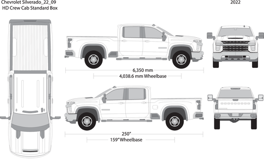 2022 Chevy Silverado 2500 3500 Hd V09 Vehicle Wrap Template