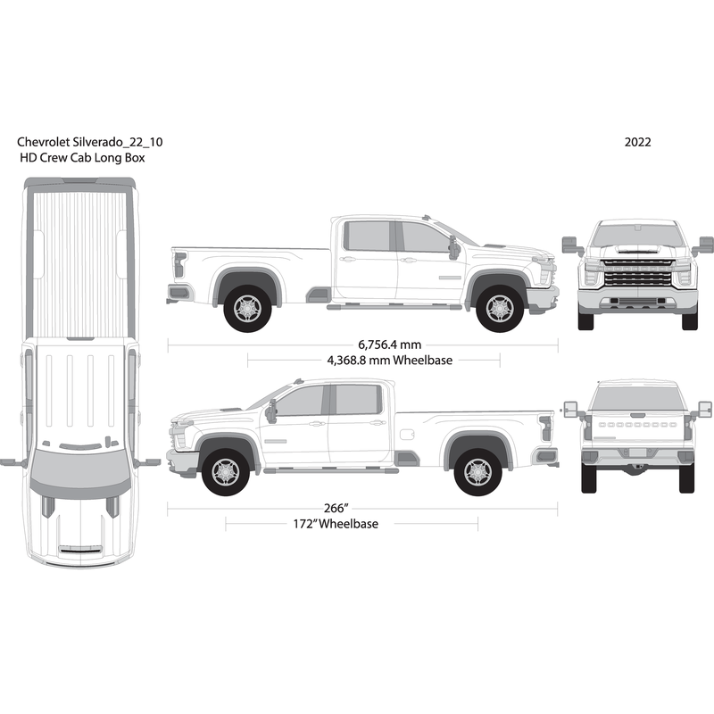 2022 Chevy Silverado 2500 3500 Hd V10 Vehicle Wrap Template