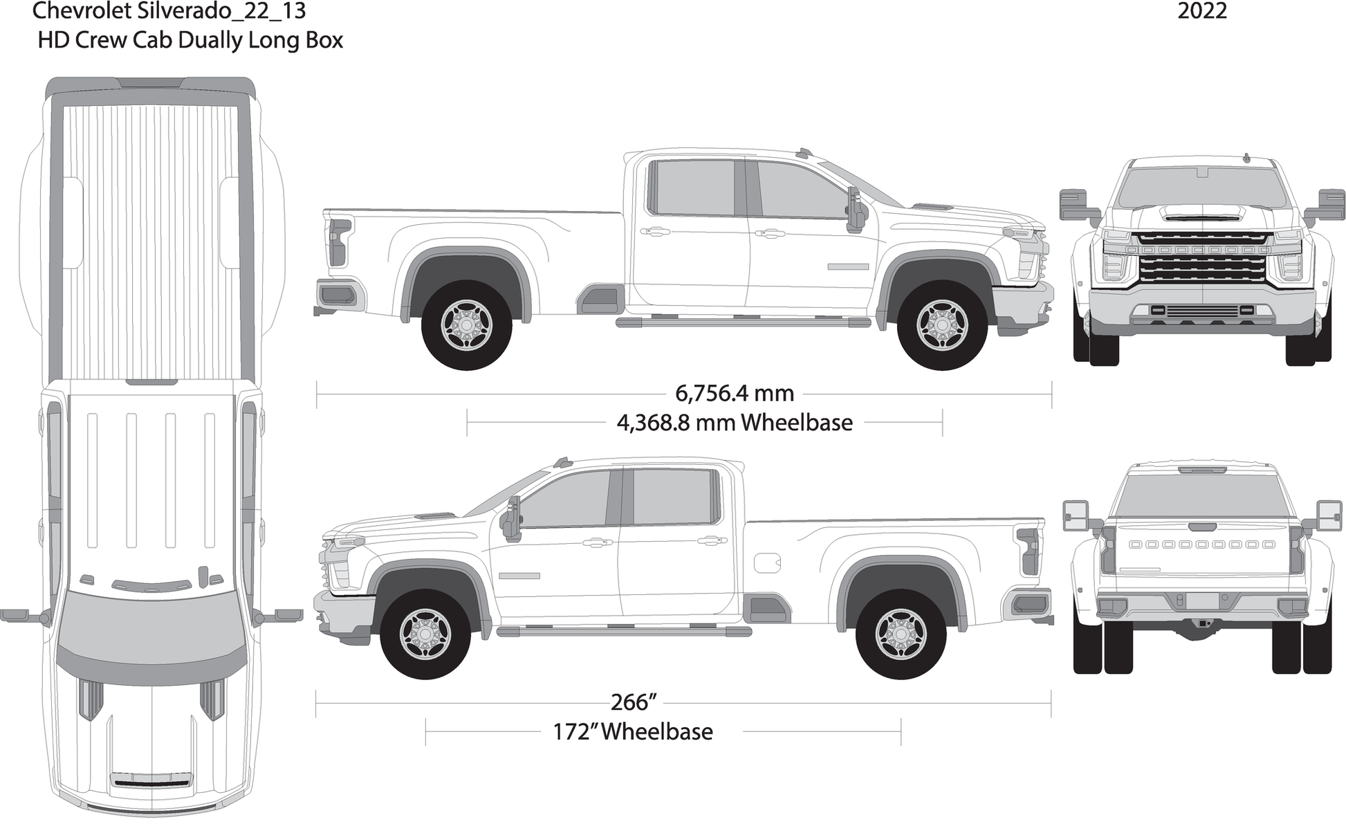 2022 Chevy Silverado 2500 3500 Hd V13 Vehicle Wrap Template