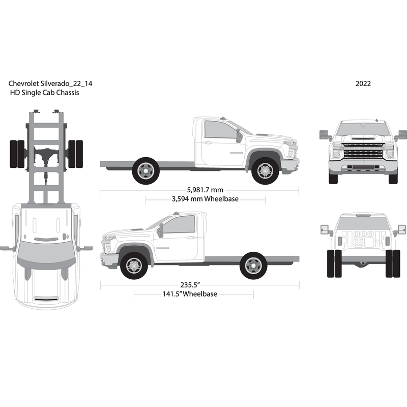 2022 Chevy Silverado 2500 3500 Hd V14 Vehicle Wrap Template