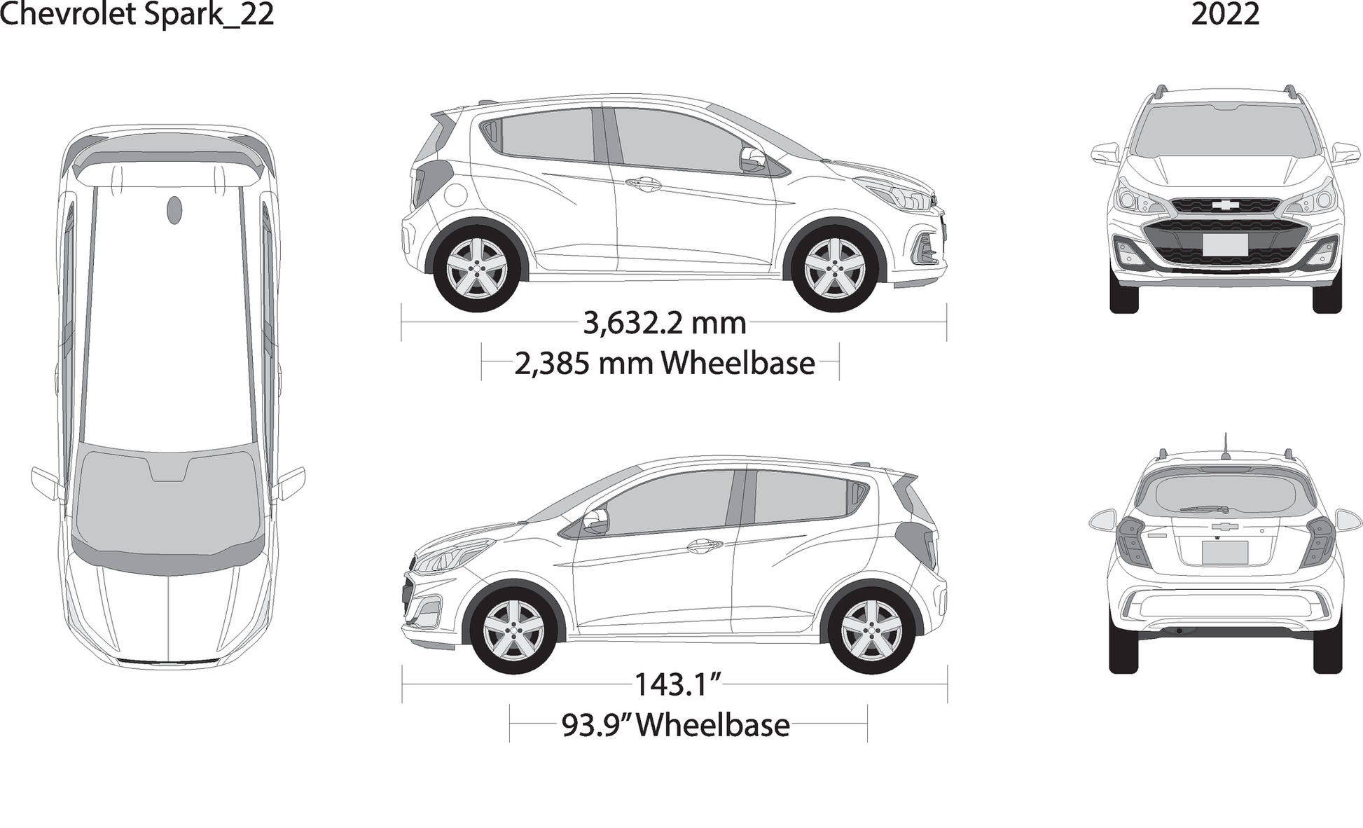 2022 Chevy Spark V22 Vehicle Wrap Template
