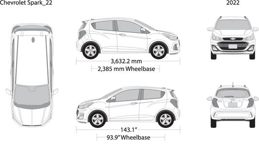 2022 Chevy Spark V22 Vehicle Wrap Template
