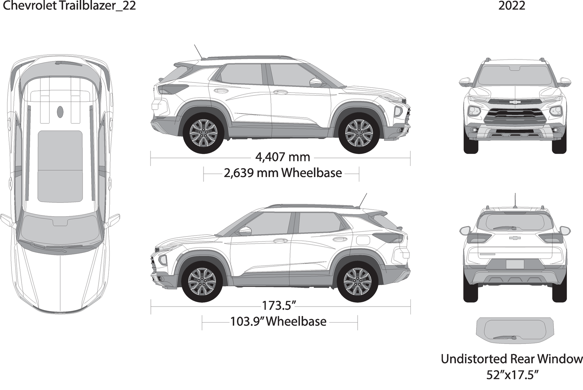 2022 Chevy Trailblazer V22 Vehicle Wrap Template